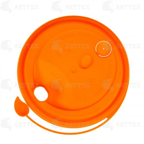 нф-00000987 arttex крышка для бумажного стакана, d90 мм, 300–400 мл, полипропилен, матовая, оранжевая, 50 шт/уп, 1000 шт/кор