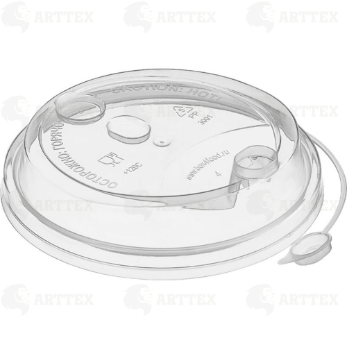 нф-00000866 arttex крышка для бумажного стакана с питейником, d=80 мм, прозрачная, глянцевая, полипропилен, 1000 шт./кор.