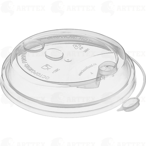 нф-00000869 arttex крышка для бумажного стакана с питейником, d=90 мм, глянцевая, прозрачная, полипропилен, 1000 шт./кор.