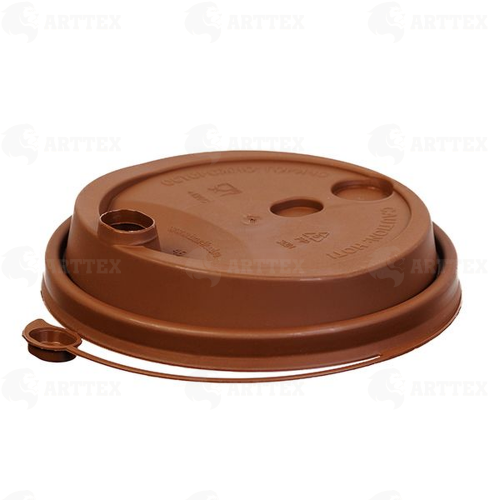 нф-00001409 arttex крышка для бумажного стакана, d 90 мм, матовая, коричневая, полипропилен, 1000 шт./кор.