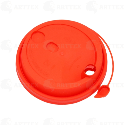 нф-00000983 arttex крышка для бумажного стакана, d90 мм, 350 мл, полипропилен, матовый, красный, 50 шт/уп, 1000 шт/кор