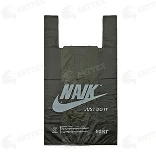 нф-00000036 arttex пакет-майка найк 30+16×55 см, пнд, 700гр черная 1000шт/упак