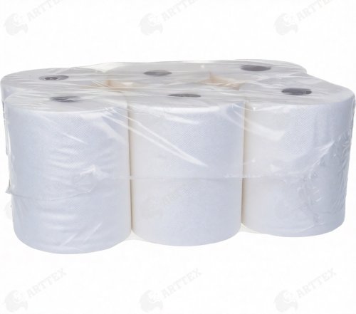 нф-00000837 arttex бумажные полотенца 2х слойные 150м, втулка 38мм ,белые 6шт/упак