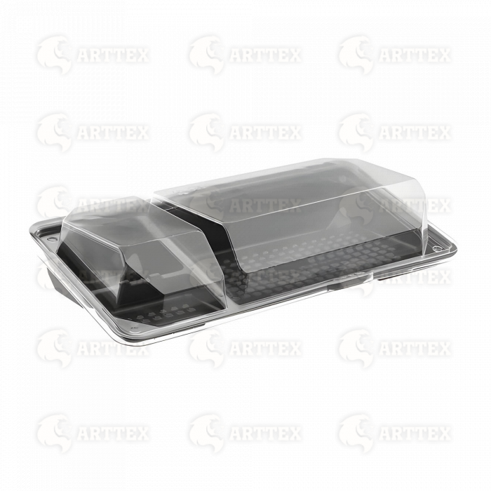 нф-00000563 arttex контейнер kd‑009 с крышкой, 175×83×36 мм, пс, чёрный, 1000 шт./кор.
