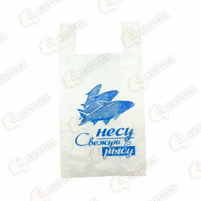 нф-00000249 arttex пакет-майка рыба, 30*55 см, 80шт/упак, 10упак/меш
