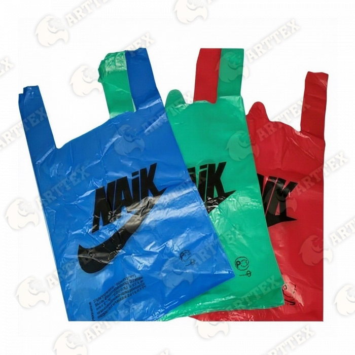 нф-00000307 arttex пакет-майка найк, 30*55 см, вес одной штуки 6,5г, пнд , цветная, 75шт/упак, 30упак/меш