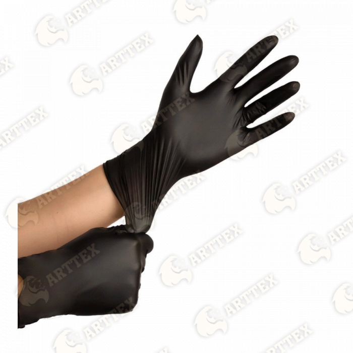 нф-00000777 arttex перчатки черные нитриловые xl (oriupack)100шт/упак 10упак/кор
