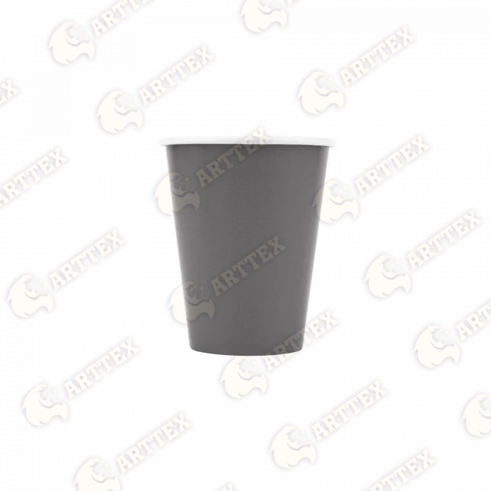 нф-00000995 arttex бумажный стакан, 250 мл, d80/h90 мм, картон, 260+15 г/м², серый, 1000 шт/кор