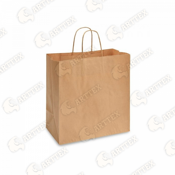 нф-00001043 arttex пакет бумажный с кручёными ручками, крафт, 80 г/м², 220×120×250 мм, 350 шт/кор