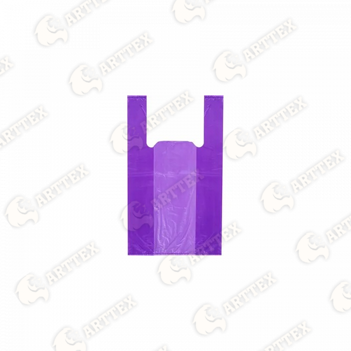 нф-00001316 arttex пакет‑майка arttex, 25×45 см, пнд, 13 мкм, фиолетовый, 75 шт./упак, 50 упак./меш