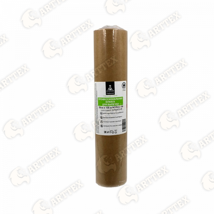 нф-00001323 arttex пергамент gurmanoff, 38 см × 100 м, коричневый (плотность 35 г/м²), 8 рулонов в коробке.