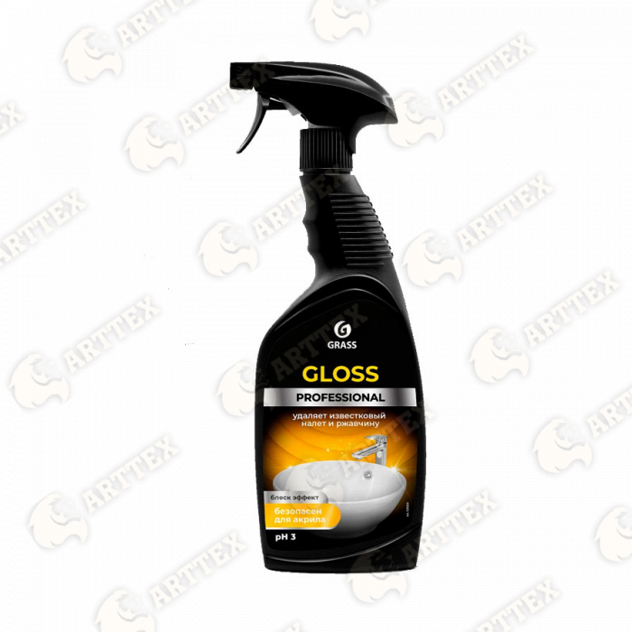 нф-00001437 arttex чистящее средство для сан.узлов gloss professional, 600 мл, 8 шт./кор.